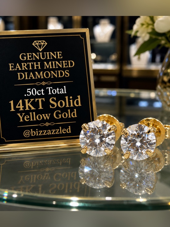 Kay Jewelers Jewelry - Certified Diamond studs earrings. 14KT Solid Yellow Gold .50ct Total